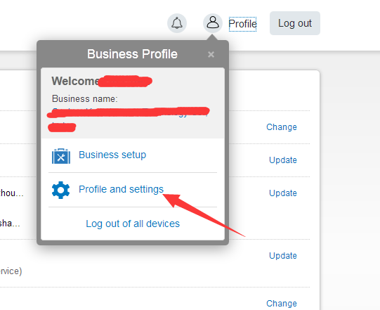 Profile and settings